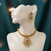 Royal Kundan Pearl Pendant Set