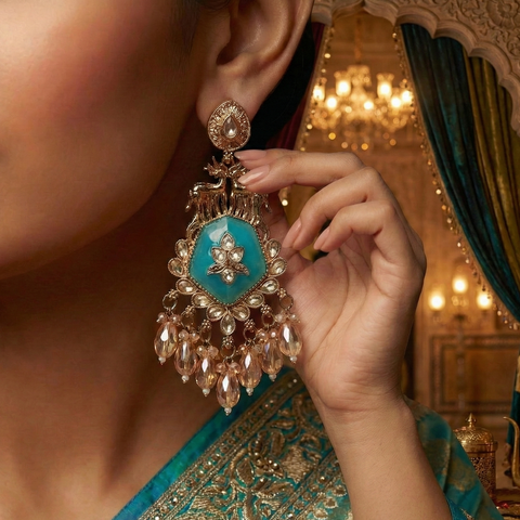 GIVA Cerulean Majesty Chandelier Earrings