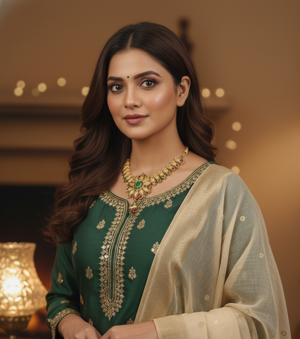 Majestic Floral Heritage Gold Necklace
