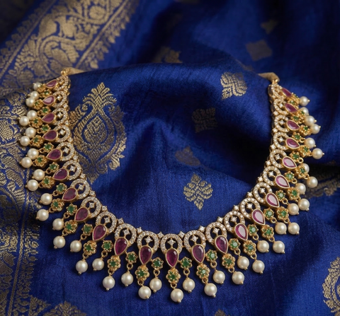GIVA Crimson & Emerald Heritage Necklace