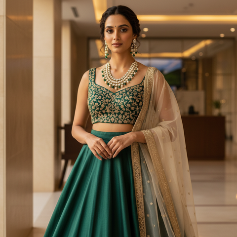 Classic Pearl & Emerald Elegance Set