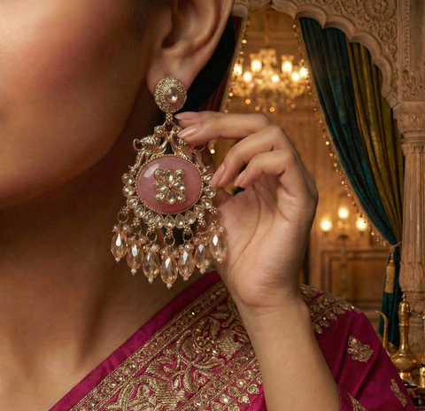 GIVA Roseate Heritage Chandelier Earrings