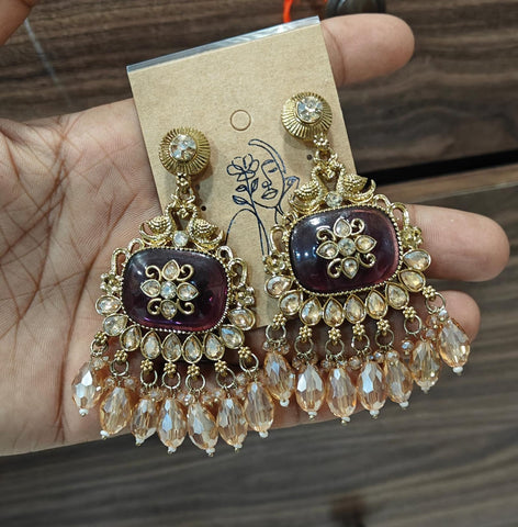 GIVA Amethyst Empress Chandelier Earrings